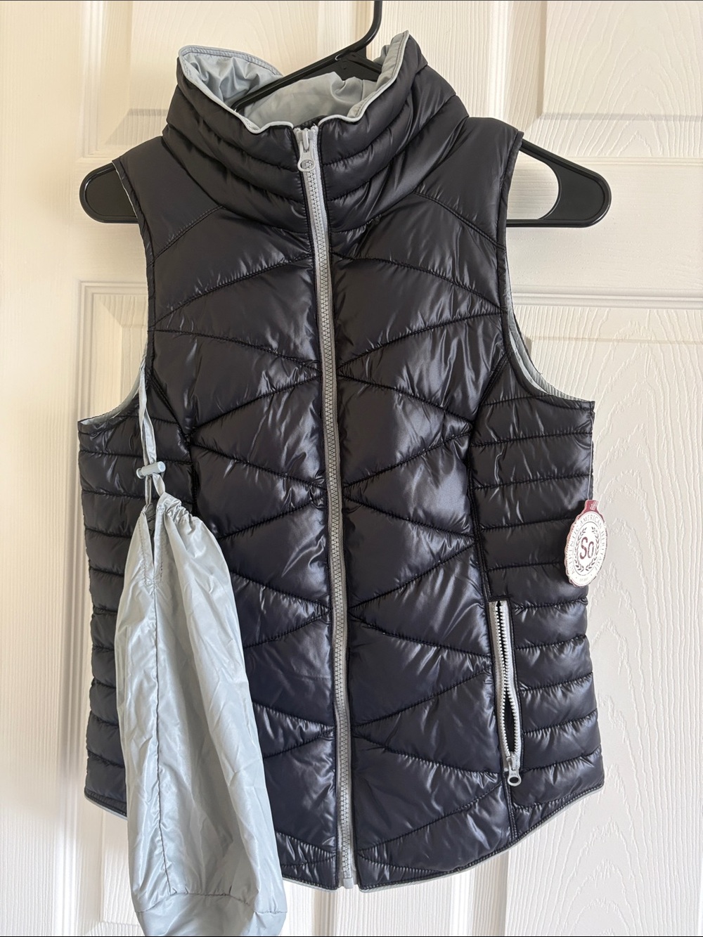 SO Authentic American Heritage‎ Packable Puffer Vest w/ Umbrella Pouch